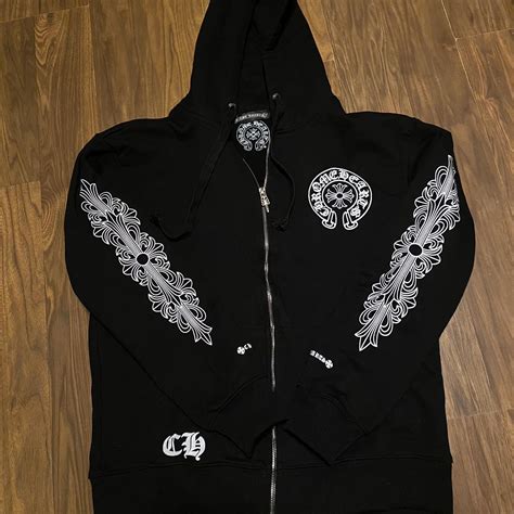 chrome hearts zip up|chrome hearts black zip up hoodie.